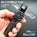 Serat karbon RELX tekstur kotak perlindungan penuh melindungi perangkat RELX kompatibel tak terhingga penting perangkat Phantom